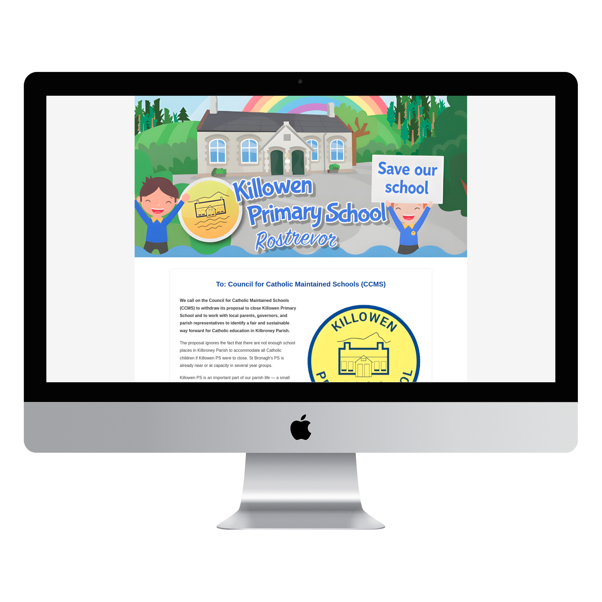 Save Killowen School Campaign Website - Northern Ireland